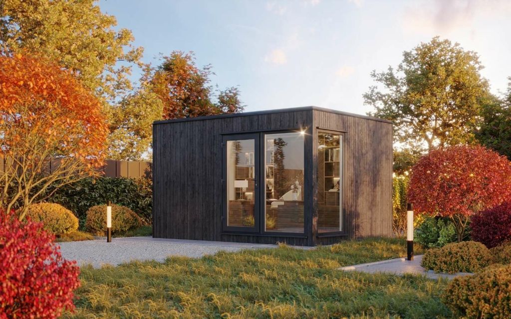 Contemporary Garden Rooms in a garden setting